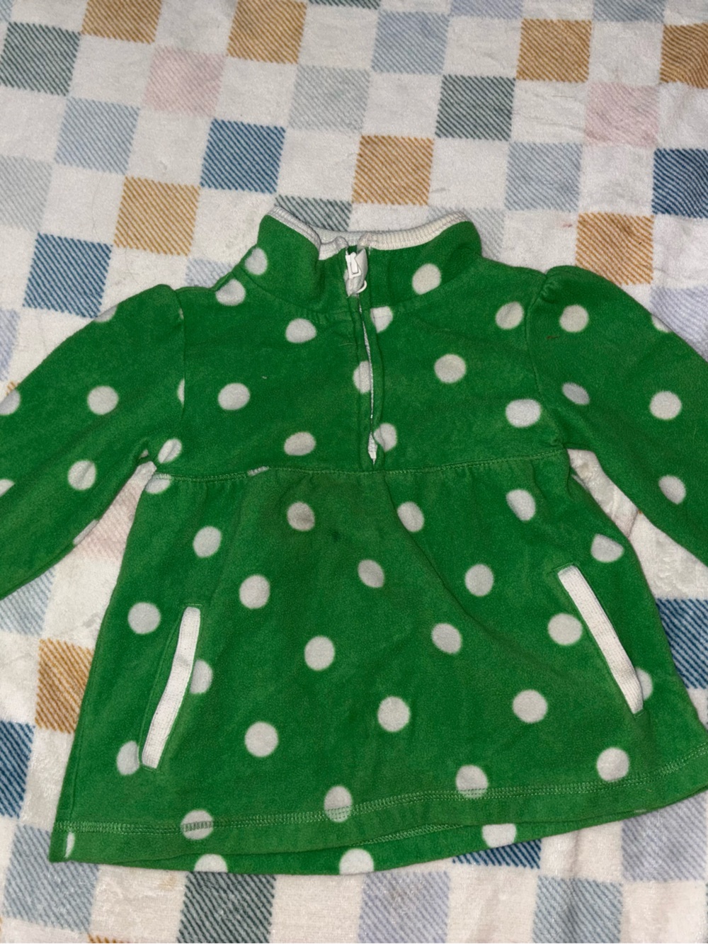 Old Navy Green Polka Dot Fleece Jacket